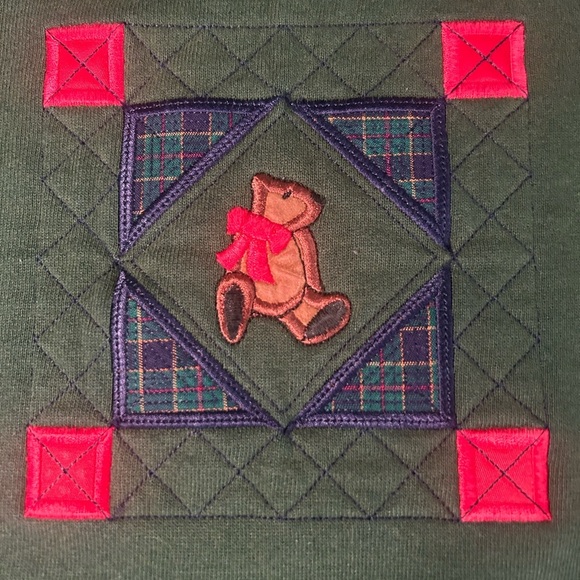 Vintage 90s Crew Neck Sweater Green Women’s MP Embroidered Made in USA - Picture 5 of 5